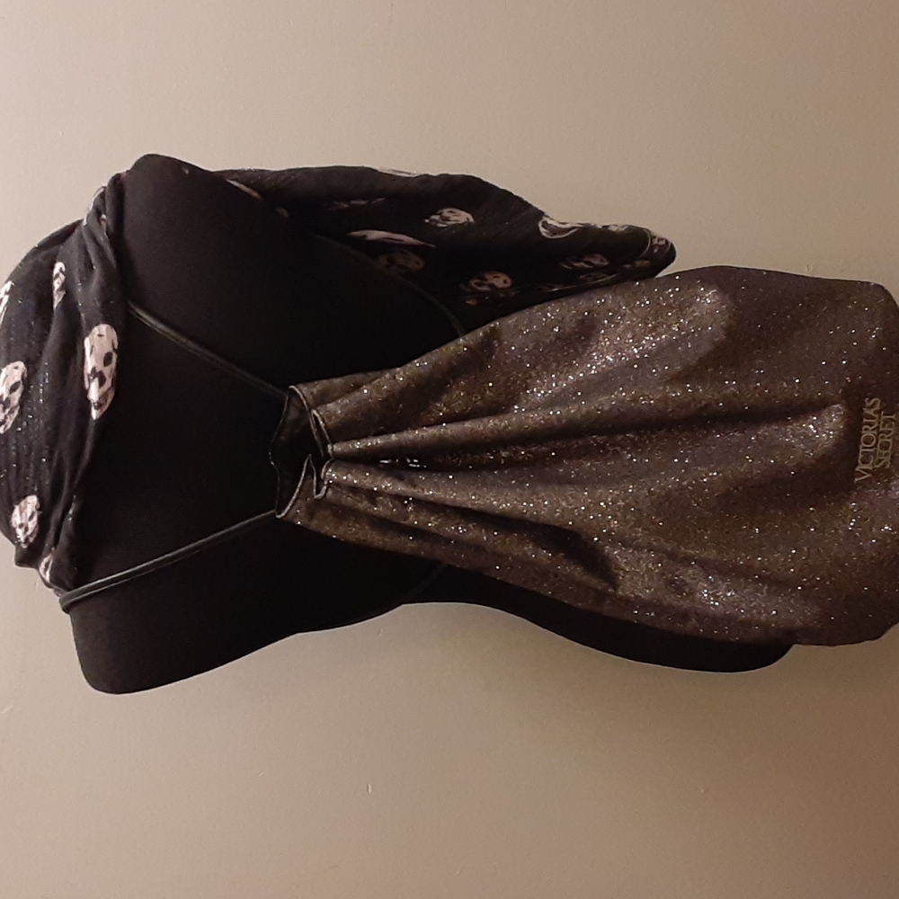 Victoria's Secret glitter drawstring silver backpack